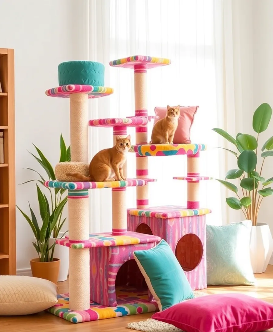 15 Stylish Cat Scratching Posts That Will Save Your Furniture (Check Out #9!) - 2. Chic Fabric Cat Trees