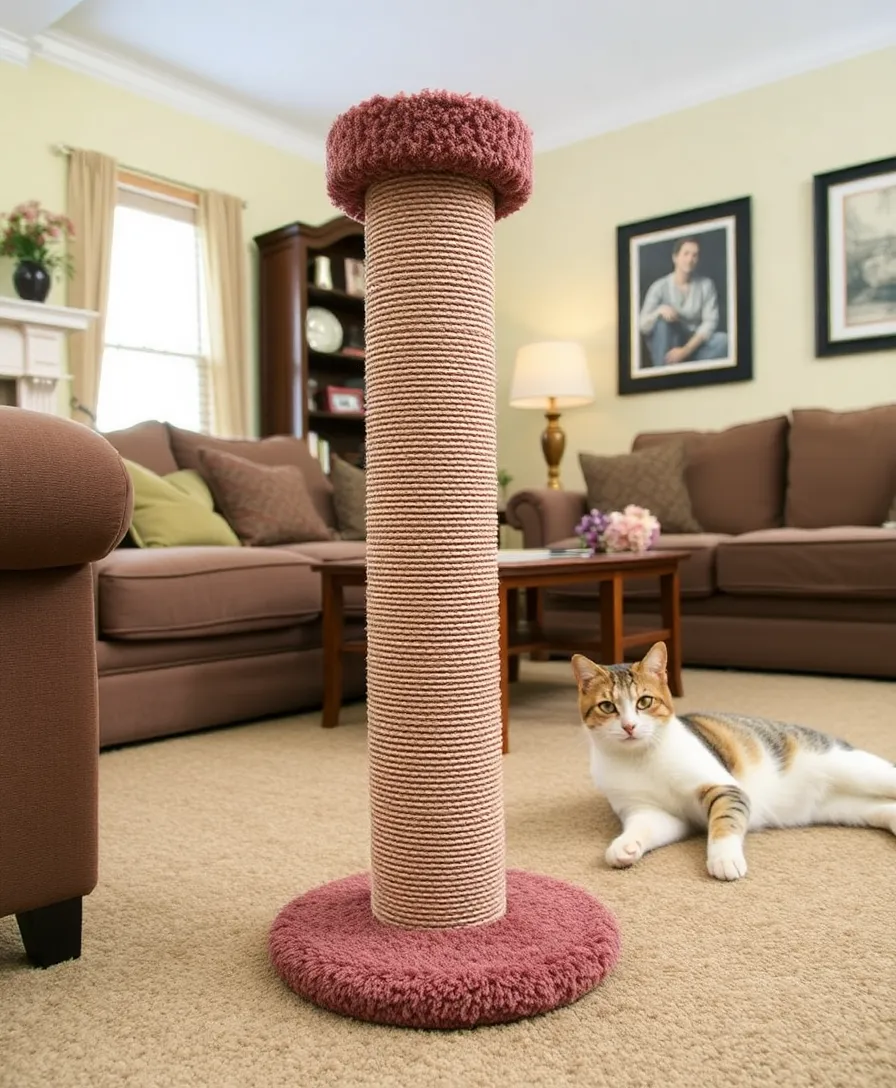 15 Stylish Cat Scratching Posts That Will Save Your Furniture (Check Out #9!) - 11. Classic Carpeted Scratching Posts