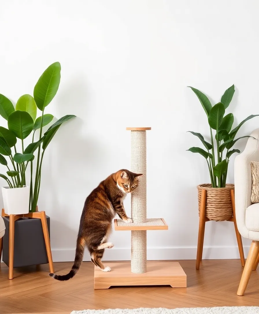 15 Stylish Cat Scratching Posts That Will Save Your Furniture (Check Out #9!) - 1. Minimalist Wooden Scratcher