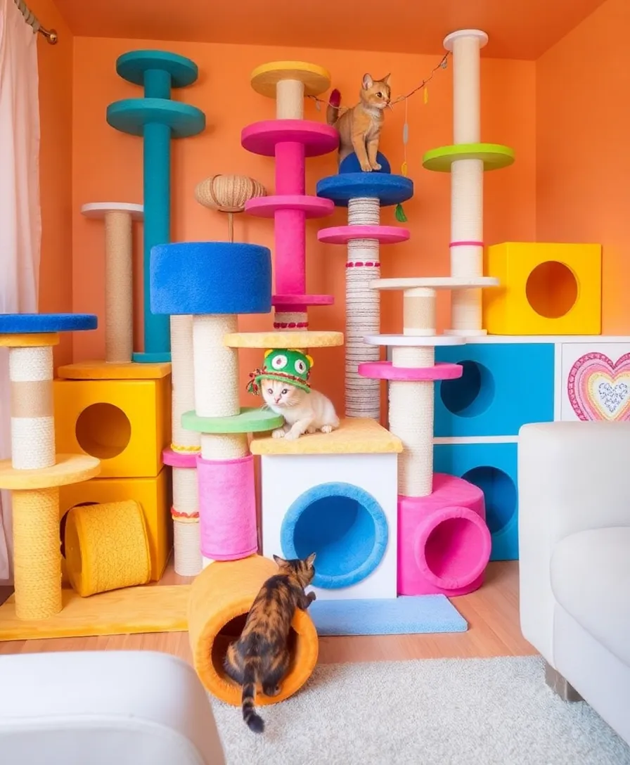 15 Stylish Cat Scratching Posts That Will Save Your Furniture (Check Out #9!) - 10. Colorful Cat Play Stations