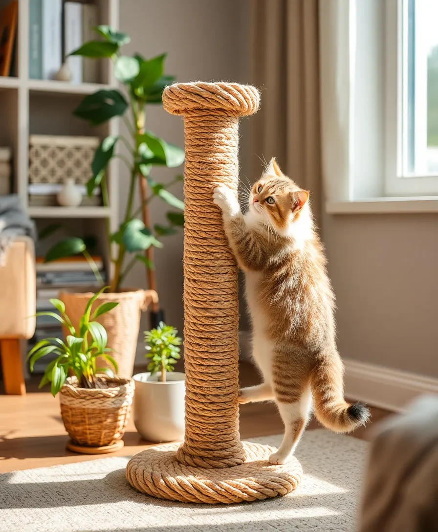 15 Stylish Cat Scratching Posts That Will Save Your Furniture (Check Out #9!) - 3. Rustic Rope Scratcher