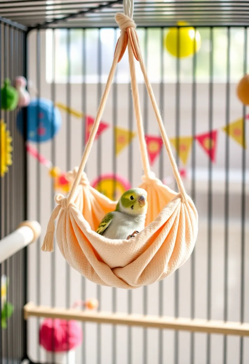 13 Unique Bird Perches That Your Feathered Friend Will Adore (You Can't Miss #4!) - 13. Hanging Hammock Perch