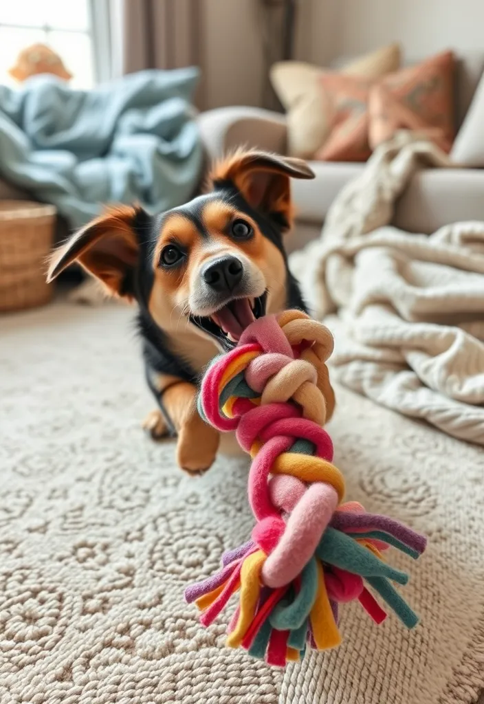 14 Eco-Friendly Dog Toys You Can Make at Home (Save the Planet with #6!) - 7. Knotted Fleece Toy