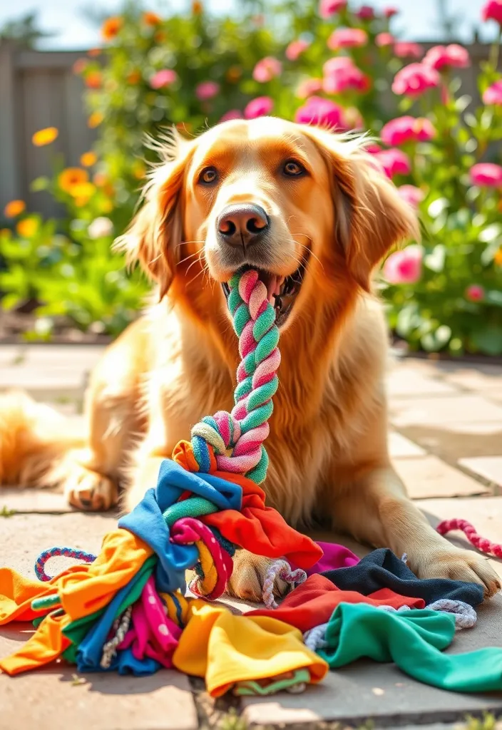 14 Eco-Friendly Dog Toys You Can Make at Home (Save the Planet with #6!) - 1. T-Shirt Rope Toy