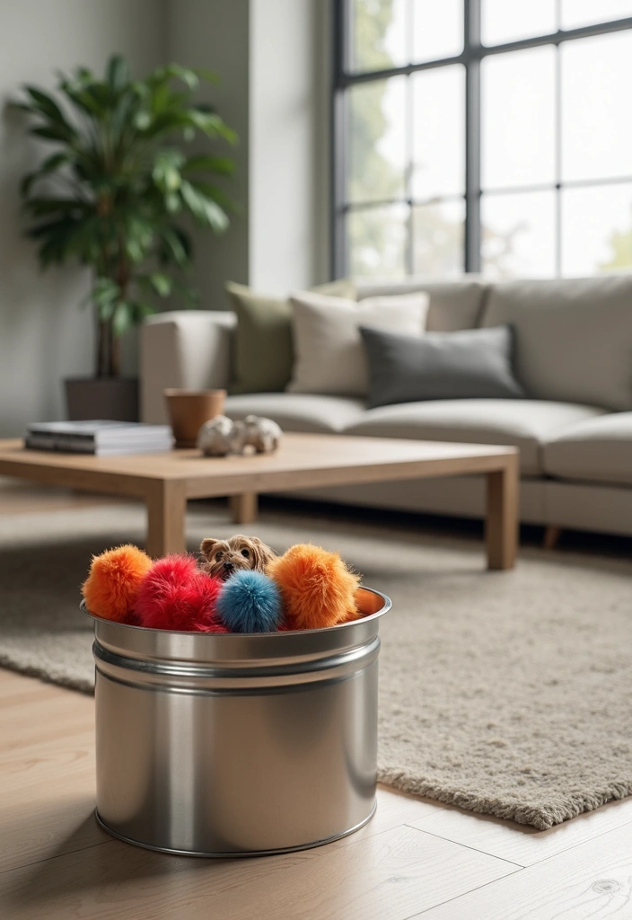 10 Stylish Pet Toy Bins That'll Elevate Your Home Decor (And Hide the Mess!) - 2. Modern Metal Storage